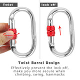 2-Pack Locking Carabiners Clip Aerial Yoga Hammock Accessories Heavy Duty Carabiner Hook with Screwgate for Climbing/Rappelling