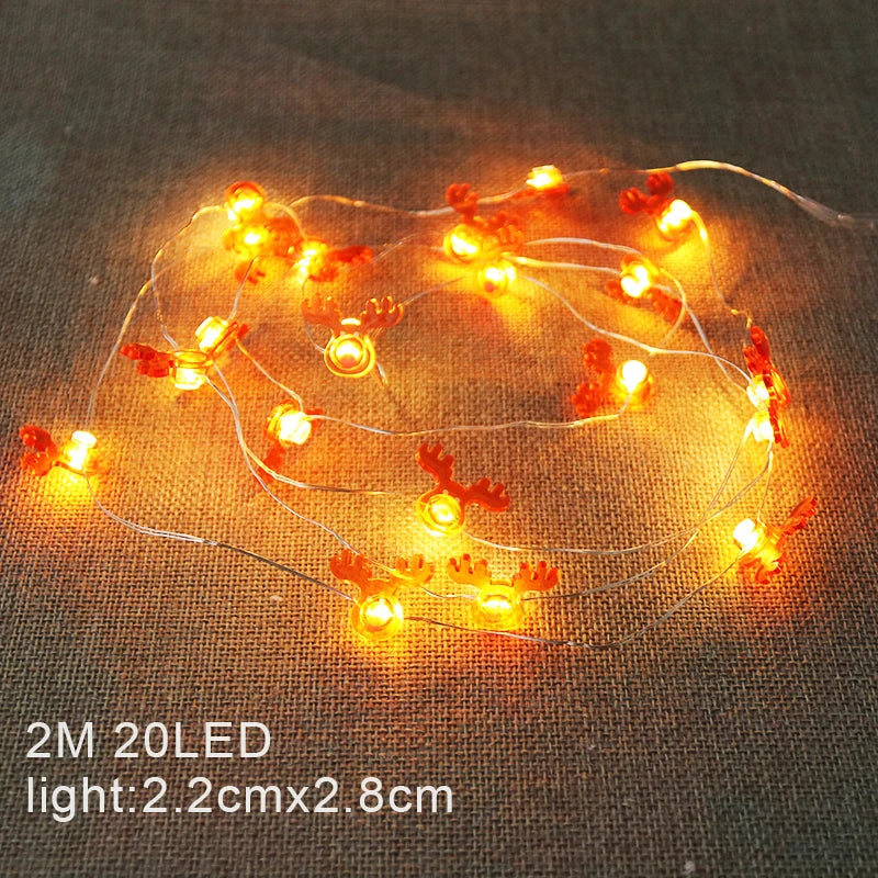 2M Christmas Santa Claus Snowman Snowflake Xmas Tree LED Light String Garland Ornament Christmas Home Decorations New Year Gift