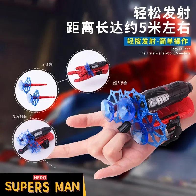 Genuine Disney Spiderman Wrist Launcher Safety Soft Bullet Gun Toy Cartoon Anime Figure Marvel Spider Man Cosplay Toys Kids Gift