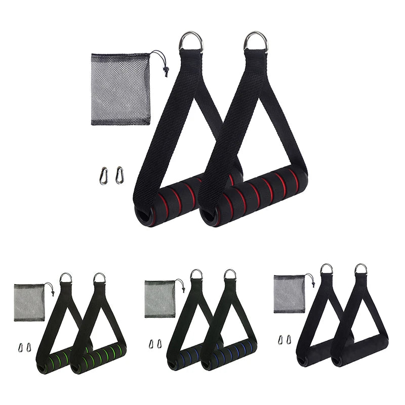 D-Ring Metal Gym Handles Grip Workout Heavy Duty Cable Machine Handle With Hook For Home Resistance Bands Fitness Accessories