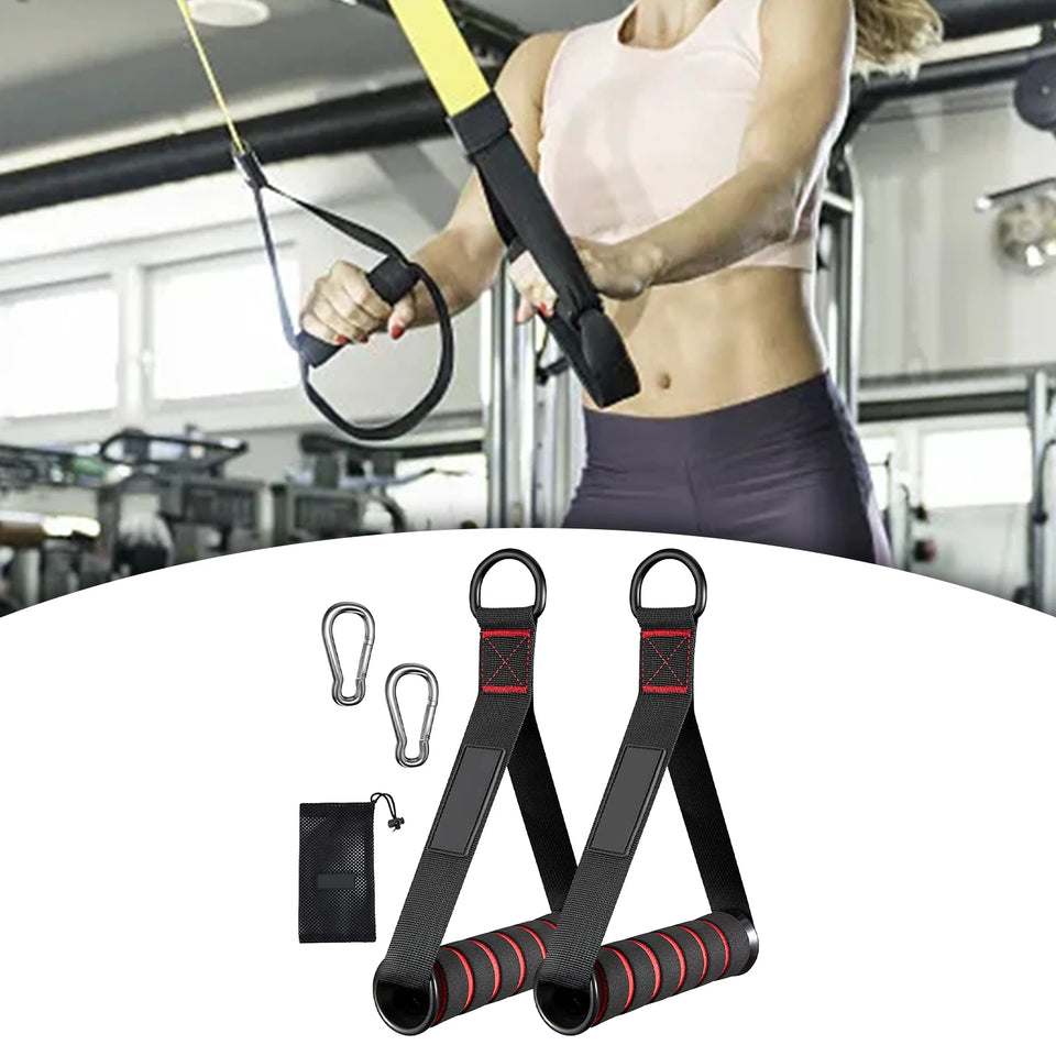 D-Ring Gym Handles Grip Workout Cable Machine Lightweight Handle with Hook Fitness Resistance Accessories for Muscle Training