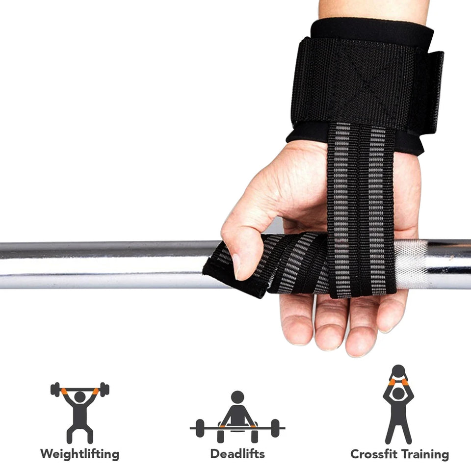 1Pair Weightlifting Wrist Straps Adjustable Non-slip Gym Fitness Strength Training with Premium Padded Wrist Wraps for Men Women