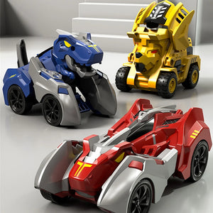 2 In 1 Transforming Dinosaur Car Deformation Toys Inertial Sliding Dino Automatic Transform Figures Robot Diecasts Toy Boys Gift