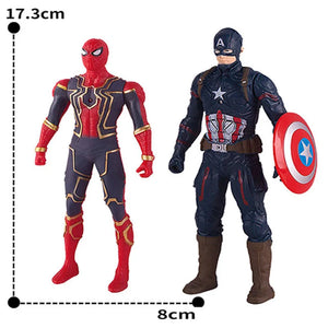 The Avengers Spider Man Hulk Film Handcrafted Model  Toys Marvel Movable Luminescence Doll Handmade Children's Birthday Gift