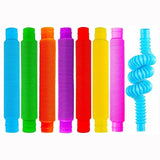 8Pack Large Pop Tubes Fidget Toys Sensory Toy for Stress Anxiety Relief for Children Adults Learning Toys Toddlers Stretch Tube