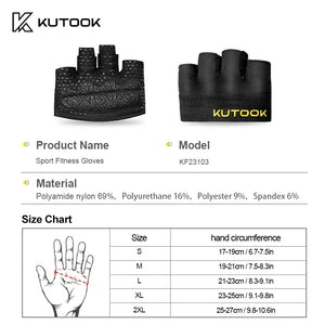 KUTOOK Sport Fitness Gloves for Training Weightlifting Workout Partial Durable Gloves with Cushion for Exercise Gym Accessories