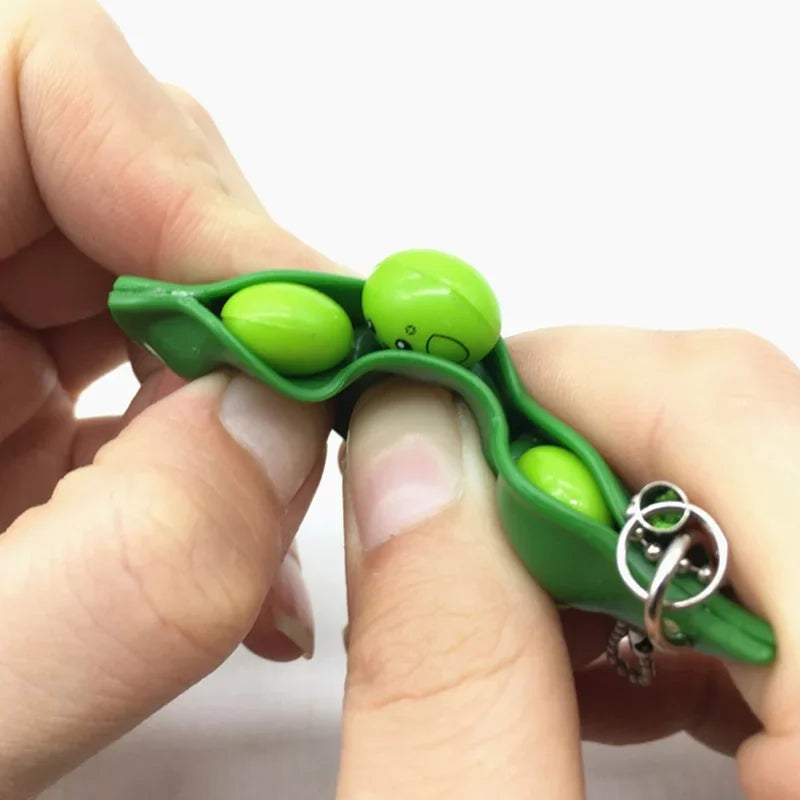 Fidget Squishy Toys Decompression Antistress Toys Squeeze Peas Beans Keychain Relief for Adult Kids Rubber Stress Reliever Toy