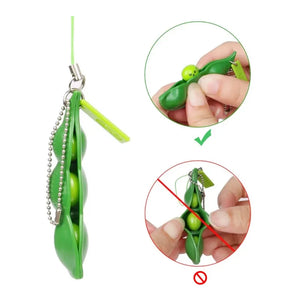 Fidget Squishy Toys Decompression Antistress Toys Squeeze Peas Beans Keychain Relief for Adult Kids Rubber Stress Reliever Toy