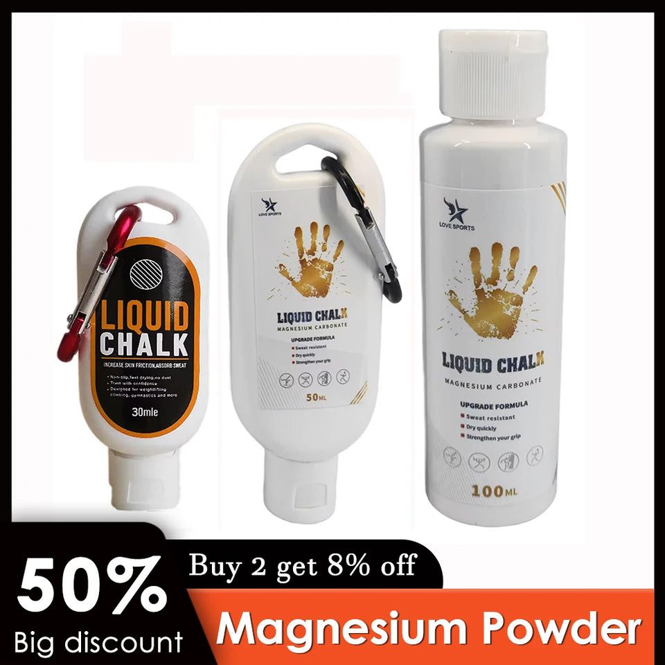 30/50/100ml Sports Liquid Chalk Magnesium Powder Fitness Weight Lifting Non-slip Cream Grip Weight Lifting Climbing Gym Sports