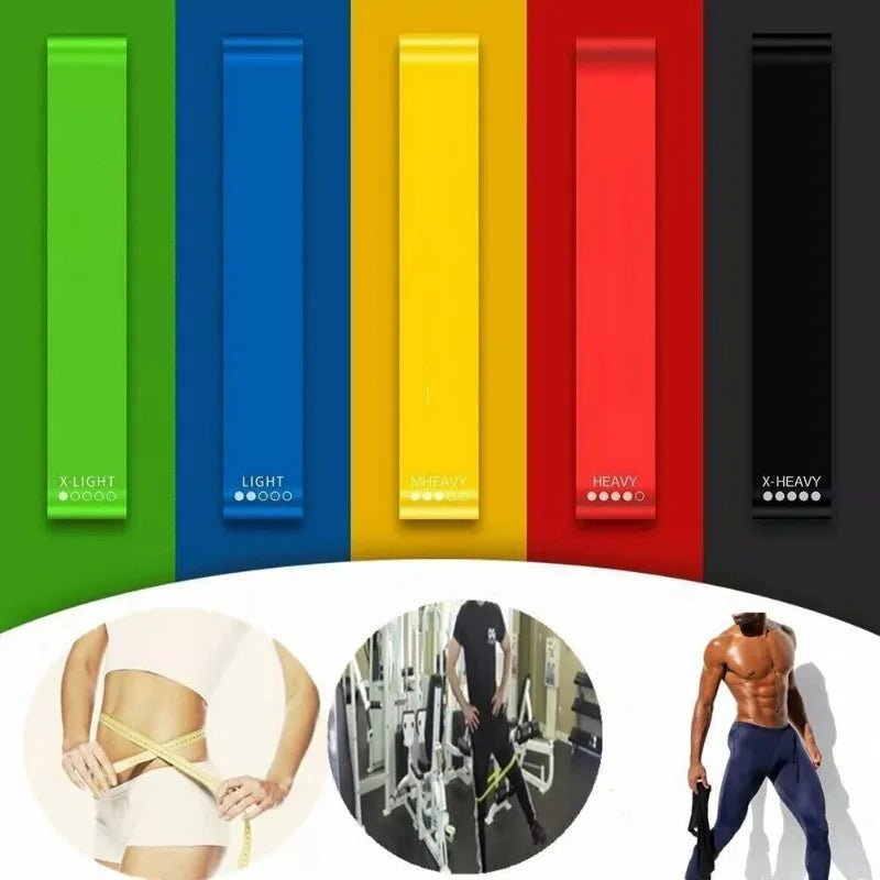 5 pc Various Color Yoga Sport Resistance Bands gym equipment TPE Home Fitness Elastic Bands Pilates strength training   workout