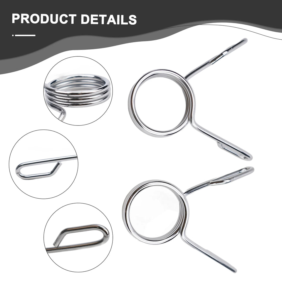 High Quality Spring Collars Barbell Accessories Silver Color Weight Spring Gym Accessories Heavy Duty Design 50mm Barbell