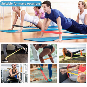 5 PCS [1 Set] Gym Fitness Resistance Bands Portable Fitness Workout Equipment Yoga Elastic Gum Strength Pilates Crossfit Women