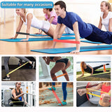 5 PCS [1 Set] Gym Fitness Resistance Bands Portable Fitness Workout Equipment Yoga Elastic Gum Strength Pilates Crossfit Women